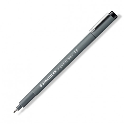 Staedtler Pigment Liner 308 - Pennarello con puntale in metallo ideale per tracciare con righe e squadre, cancellabile su carta da lucido tratto 1mm colore nero - Prezzo singolo, ord. minimo 10pz