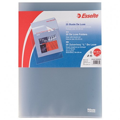Esselte Copy Safe – Cartelline a L in PPL antiriflesso, formato utile 22x30cm - 25pz