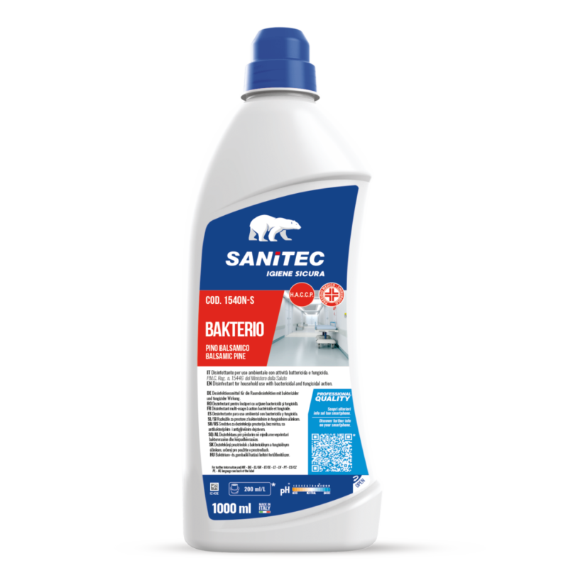 Detergente disinfettante Bakterio per uso ambientale flacone da 1 lt