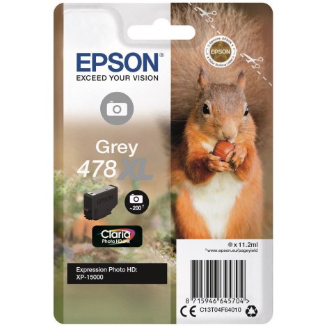 C13T04F64010 T04F6 cartuccia grigio per Epson EXPRESSION PHOTO HD XP 15000 (11,2ml) 1pz