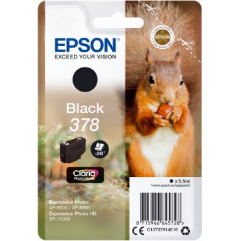 C13T37814010 T3781 cartuccia nero per Epson EXPRESSION PREMIUM PHOTO HD XP 8000 (5,5ml) 1pz