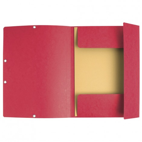 Exacompta Lustr – Cartellina a 3 lembi con elastico angolare, formato 24x32cm, cartone 400gr colore rosso. Prezzo singolo, ord. minimo 25pz