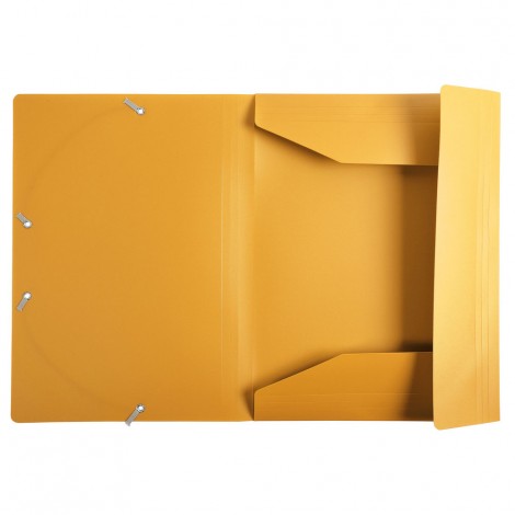 Exacompta Cartellina in PPL a 3 lembi con elastico agli angoli, formato 24x32cm, 400micron colore giallo. Prezzo singolo, ord. minimo 50pz