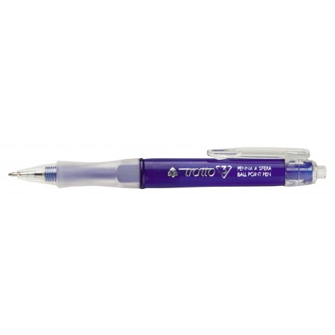 Tratto Tre – Penna a sfera triangolare con punta in silver nichel e sfera in carburo tungsteno, dotata di clip tratto 0,5mm colore blu – Prezzo singolo ord. minimo 12pz