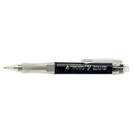 Tratto Tre - Penna a sfera triangolare con punta in silver nichel e sfera in carburo tungsteno, dotata di clip tratto 0,5mm colore nero - Prezzo singolo ord. minimo 12pz