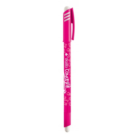 Tratto Cancellik – Penna a sfera con inchiostro cancellabile, doppia gomma tratto 1mm colore fucsia – 12pz