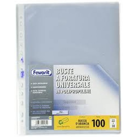 Favorit Buste in PPL forate, finitura a buccia d`arancia, formato utile 22x30cm, confezione da 100pz