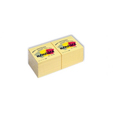 Memoidea Blocco riposizionabile 76x76mm colore giallo pastello - 12pz