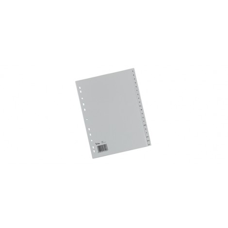 Plastidea Divisori alfabetici A-Z, grigio - Divisori neutri in PPL alfabetico con foratura universale, tasti con l`alfabeto stampato in nero , formato A4 - 1pz