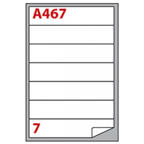 Markin 700 etichette adesive bianche permanenti con angoli arrotondati (190x38mm), 7 etichette per foglio - 100 fogli