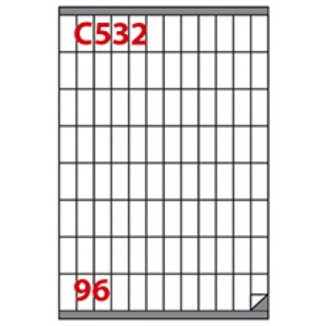 Markin 9.600 etichette adesive bianche permanenti con margini (16,3x35,4mm), 96 etichetta per foglio - 100 fogli