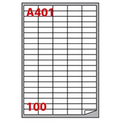Markin 10.000 etichette adesive bianche permanenti con angoli arrotondati (37x14mm), 100 etichette per foglio - 100 fogli
