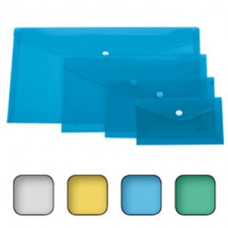 Lebez Busta con bottone 33,5x23,5 cm - Busta in PVC con bottone, formato utile A4, apertura orizzontale - Prezzo singolo, ord. minimo 12pz