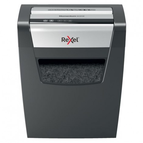 Rexel Momentum X312 - Distruggidocumenti taglio a frammenti 5x42mm, distrugge clip e punti metallici, sicurezza P3