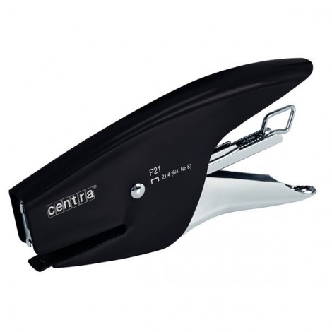 Esselte P21 Centra - Cucitrice a pinza in metallo, punto chiuso, caricamento posteriore, profondita` di cucitura 50mm, utilizza punti 6/4 e 21/4 colore nero - 1pz