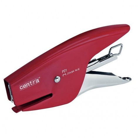 Esselte P21 Centra – Cucitrice in metallo, punto chiuso, caricamento posteriore, profondita` di cucitura 50mm, utilizza punti 6/4 e 21/4 colore rosso - 1pz
