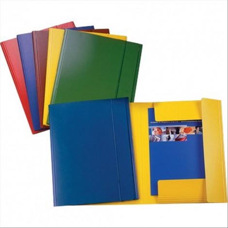Esselte C42 - Cartellina a 3 lembi con elastico, formato 25x35cm, cartone 810gr colore blu. Prezzo singolo, ord. minimo 5pz
